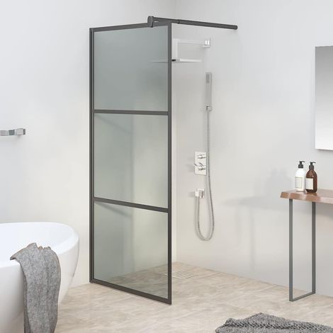 vidaXL Écrans de douche Noir 90 x 195 cm Verre et aluminium (1/5)