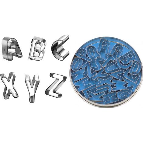 Eva box 26 tagliabiscotti lettere acciaio inox 2.8 cm