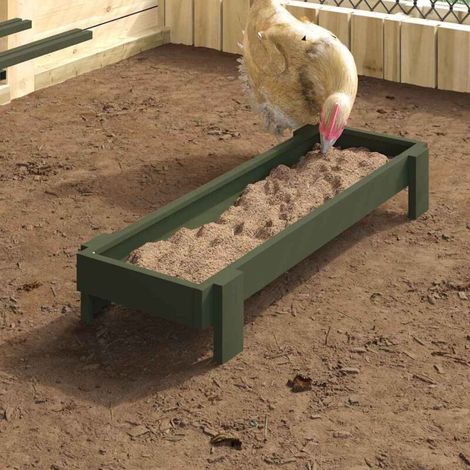 Futternapf für Hühner, olivgrün, 80 x 28 x 13,5 cm (1/5)