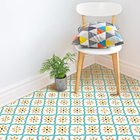 Sticker sol anti-dérapant 40x40 cm – Vinyle plastifié étanche – Résistant aux rayures – Pour carrelage, linoleum, parquet (1/5)