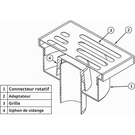 Bottom Outlet Stainless Steel Grid 150x150mm Floor Siphon Drain 50mm Pipe (1/4)