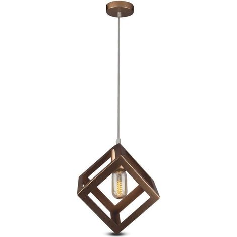 LAMPADARIO CON PORTALAMPADA GEOMETRICO ORO CHAMPAGNE 3D QUADRATO (1/5)