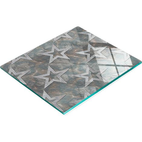Dekoratives Küchenschneidebrett aus Glas mit Steinsternen, 60 x 52 cm (1/5)