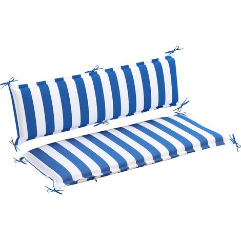 Aoodor Outdoor-Bankkissen mit Steppung, 108×45 cm, farbecht, 2-Sitzer mit Rückenlehne für Rasen- und Gartenbänke, Terrasse, Schaukel (1/5)