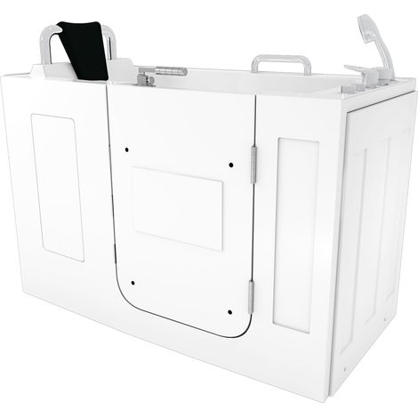 Sitzwanne Whirlpool Badewanne mit Tür S07WP-A-R 140x76cm (1/5)