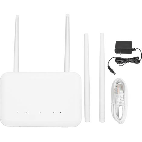 4G LTE WLAN-Router mit SIM-Kartensteckplatz, 4 externen Antennen, 300 Mbit/s, LAN/WAN-Anschluss, WLAN-Zugangspunkt, kompatibel mit Europa, Asien und Afrika, 100–240 V, US-Stecker