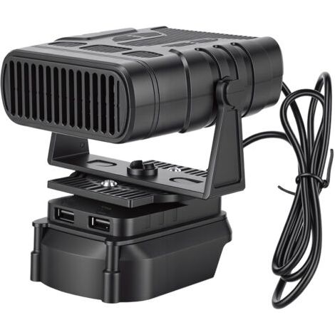 Decdeal Chauffage d'espace sans fil adapté à la batterie Makita BL1830 BL1850 BL1840, 2 vitesses, silencieux, petit avec deux Ports USB (1/5)