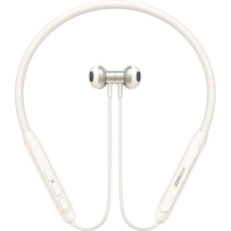 Auriculares magnéticos Bluetooth Joyroom deportivos con banda para el cuello y tapones para los oídos de 14,2 mm - Blancos