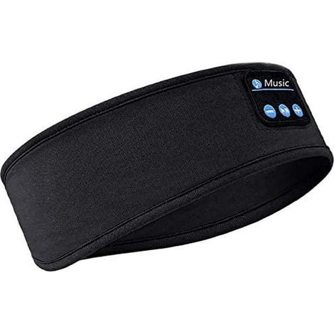 Casque Bluetooth Bandeau Sommeil, Écouteurs Sans Fil Sport Anti-Bruit pour Course, Yoga, Voyage, Running, Détente, Cadeau pour Femme Homme Maman Papa (Noir) (1/5)