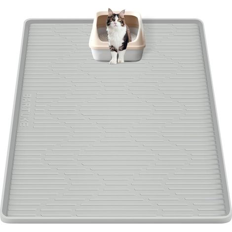 Silicone Cat Litter Mat, 28 x 22 inches Silicone Mat for Litter, Cat Litter Mat, Cat Litter Control Mat, Waterproof, Washable, Soft on Kitten Paws, Clean Floor (1/5)