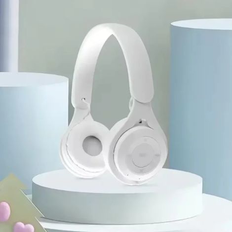 Écouteurs Bluetooth sans fil (blancs) avec microphone, isolation phonique et basses HiFi (1/5)