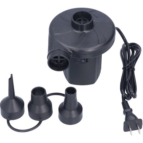 Pompe à air électrique ABS gonfleur portable haute efficacité avec 3 buses pour matelas pneumatique et bouée de piscine, prise US 110V (1/5)