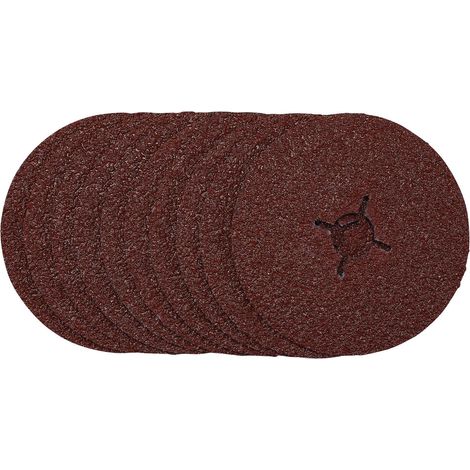 Draper 125mm Fibre Sanding Discs, 24 Grit, Pack of 10 (1/5)