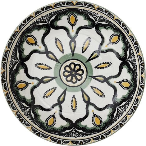 Lot de 6 Assiettes Creuses "Mandala" 20cm Vert (1/4)
