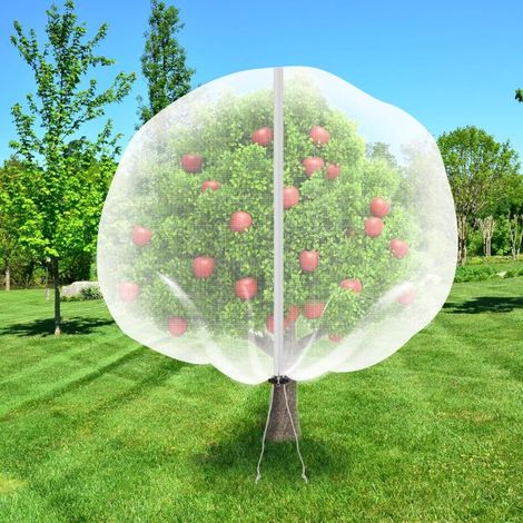 Packung 10 x 10 Fuß große Obstbaumnetze mit Reißverschluss und Kordelzug, Vogelschutznetz für Heidelbeersträucher und Apfelbäume, Gartennetz zum Schutz der Pflanzen vor Vögeln, Schädlingen und Rehen (1/5)