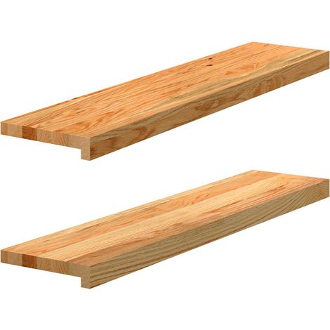 vidaXL Davanzali 2 pz Marrone Chiaro 90x20x2 cm Legno Massello Rovere