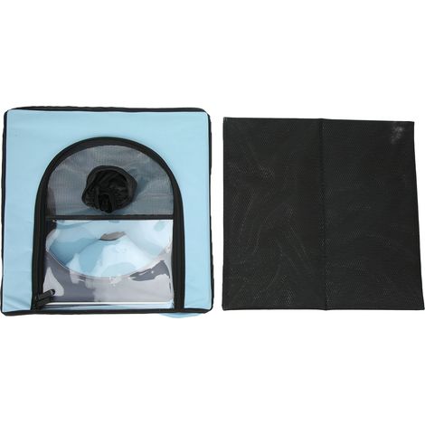 Cage de séchage pour chien pliable en nylon Oxford bleu avec filet, pour camping et voyage (1/5)
