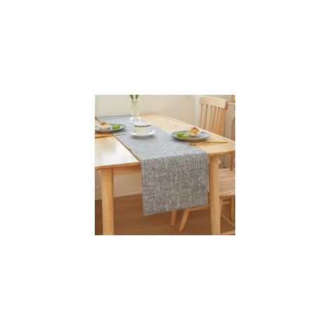 Chemin de Table Lavable Gris Clair pour la Cuisine, la Table à Manger, la Décoration Intérieure, Vacances, Fête, 30 x 180 cm (1/4)