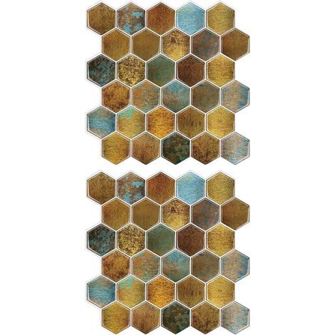 2 Pièces 3D Peler Et Coller Carrelage Brique Stickers Muraux Couverture De Papier Peint Imperméable Auto-Adhésif Dosseret Carrelage Mural Décalcomanie Pour Cuisine Salle De Bain (1/5)