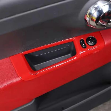 Cadre de coffre de rangement de voiture en fibre de carbone ABS, garniture et autocollant décoratif pour Fiat 500 2010-2015 (1/4)