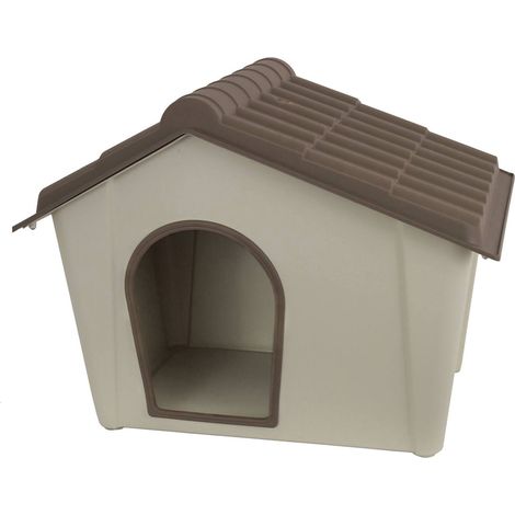 Dmora - Cuccia Avalon, Casetta per cani o gatti, Cuccia da esterno o interno, 100% Made in Italy, Beige, 98x78h75 cm (1/3)