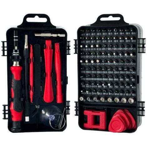 115 en 1 Mini jeu de tournevis(Rouge) de précision jeu de tournevis de précision pour Machine à laver climatiseur réfrigérateur voiture électrique