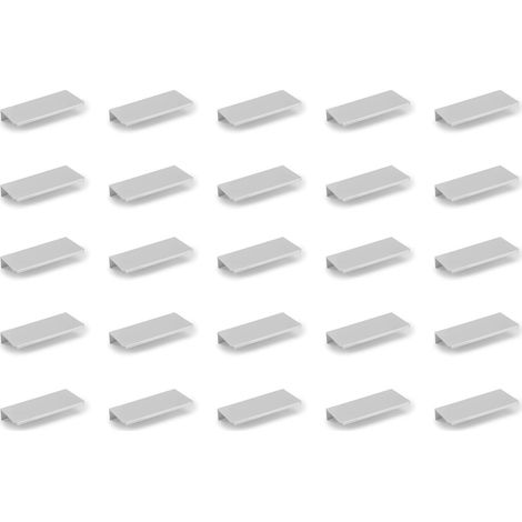 Emuca Lote de 25 tiradores para mueble Picanya, L45mm, intereje 32mm, Aluminio, Anodizado mate -