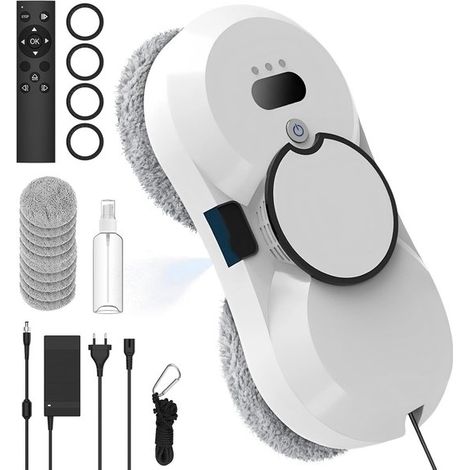 Limpiador de ventanas,Robot limpiador de ventanas,Robot limpiador de ventanas con potencia de succión de 5600 Pa,control remoto,incluye 10 paños