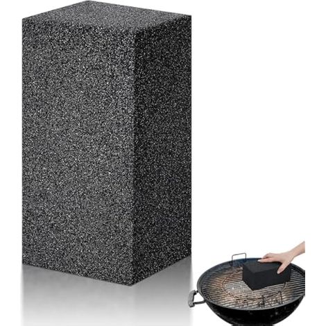 Pierre ponce pour nettoyage four, bloc de nettoyage extra large pour gril, pierre ponce naturelle Scrubology, bloc nettoyant pour plaque de cuisson, fournitures évier BBQ (19,8×10×8,9 cm)