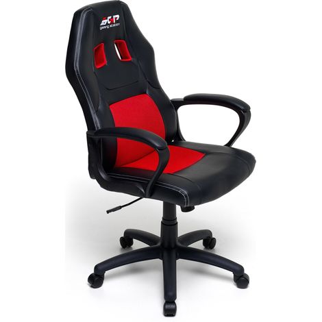 Sedia da Gaming Ergonomica 62x60x113 cm in Similpelle Nero e Rossa