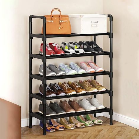 [NON UTILIZZATO] Scarpiera in metallo a 5 ripiani, mobiletto porta scarpe di grande capacità, adatto per ingresso e corridoio (60x26x98 cm)