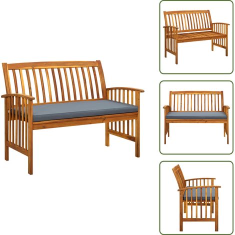 Cuscino da giardino - vidaXL Panchina da Giardino con Cuscino 119 cm Legno Massello d'Acacia - Panca rustica