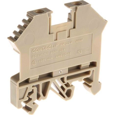 Bloc de jonction RS PRO, 0.2  4mm², A visser, Beige ( Prix pour Paquet de 10 )