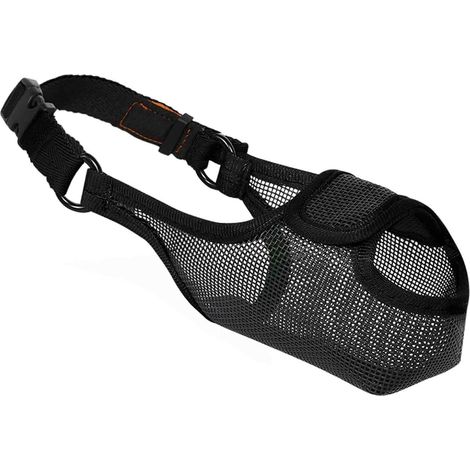 1 Protège-gueule pour chien, respirant et ajustable, adapté aux chiens, avec sangle réglable, pour limiter morsures, aboiements et léchage (1/5)