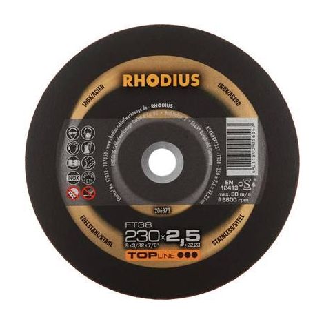 Rhodius FT38 disco de corte acero inoxidable 230 mm