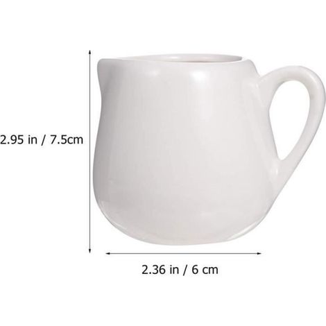 Lot de 2 mini pots en céramique pour crème à café Petits pots à sirop avec poignées pour la cuisine (1/4)