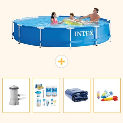 Intex Piscine Tubulaire Ronde - 366x76 cm - 5-pièces  S282 (1/5)