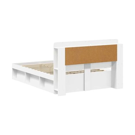 Cadre de lit coffre (avec tête de lit), blanc, 160 × 200 cm, espace de rangement généreux, tête de lit confortable, idéal chambre à coucher, style moderne, montage simple (1/5)