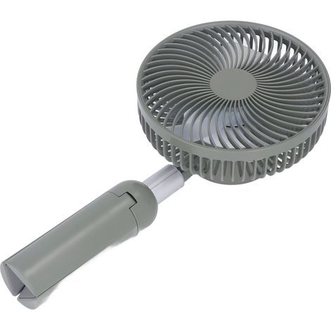Ventilateur de table avec support télescopique, rechargeable par USB, portable et utilisable comme ventilateur sur pied, pour une utilisation au bureau et en extérieur (vert). (1/5)