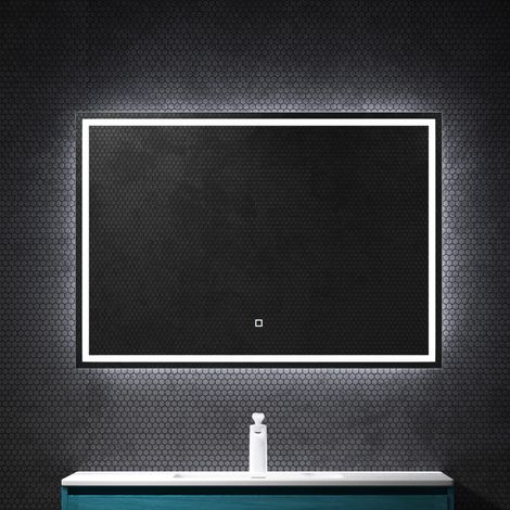 Mai & Mai Miroir de Salle de Bain avec Éclairage LED Glace Suspendu 100x70cm Anti-Buée Interrupteur Tactile Luz (1/5)
