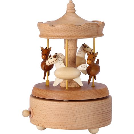 Vintage, handgefertigte Spieluhr aus Holz, perfekt als Geburtstags- oder Weihnachtsgeschenk, Wohnaccessoire, handgefertigt und ein warmes Dekorationsobjekt. (1/5)
