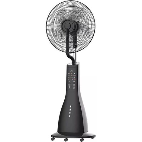Brumisateur Ventilateur Humidificateur sur Pied Télécommande - Oscillant - 41 cm - 70 Watts - Noir (1/5)