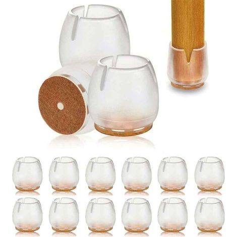 Protection Pied Chaise - Silicone Rond - Diamètre 25 mm à 30 mm - Pour Pieds de Meubles Ronds - 24 Pièces (1/5)
