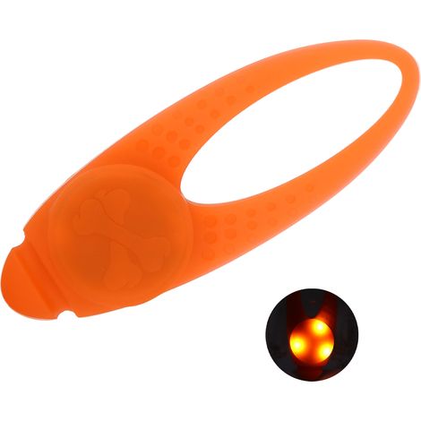 Lampe de cou pour chien étanche avec clip en acier inoxydable, orange. (1/5)