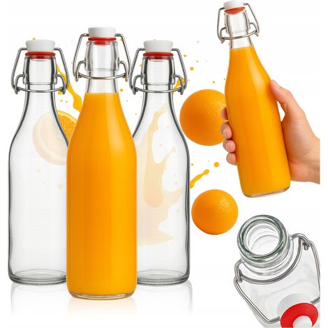 Lot de 5 bouteilles rondes avec clip - 500 ml (1/5)