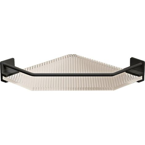 Étagère de douche d'angle en acrylique, sans perçage, grande capacité, pour salle de bain, dortoir, cuisine, triangle, noire, simple couche. Organisateur de douche pour salle de bain, dortoir, cuisine (1/5)