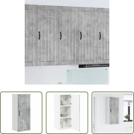 Küchenregal Beton Grau - Küchenschrank Beton Grau 40 x 31 x 100 cm Holzwerkstoff (1/5)