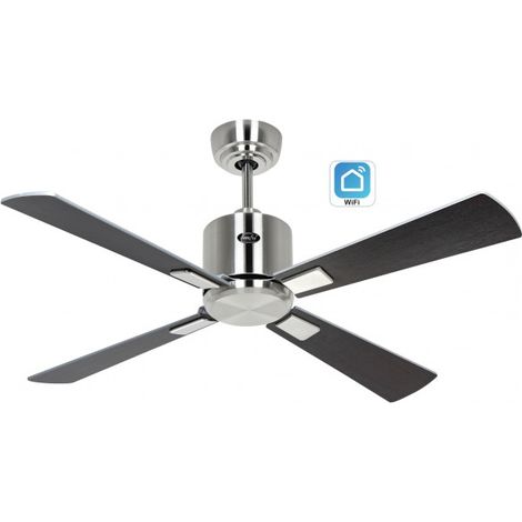 CasaFan 942141W ECO NEO III 103cm Ventilateur de plafond avec WiFi CasaFan 942141W ECO NEO III 103cm Chrome brosse/Argent & Wenge (1/5)