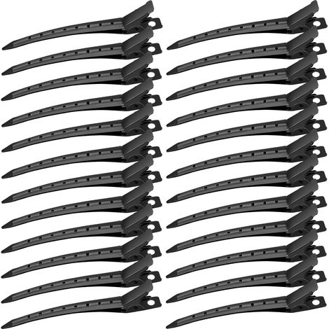 24 Pinces à cheveux, Métal noir, 3,5 pouces, Ressort solide, Pour coiffure DIY, Femmes et filles (1/5)