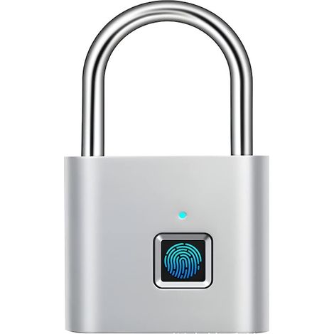 Verrouillage par empreinte digitale, jusqu'à 10 empreintes, chargement micro-USB, en zinc et acier, étanchéité IP56, batterie intégrée 3,7 V, température de fonctionnement : -10 °C à 40 °C, dimensions (1/5)